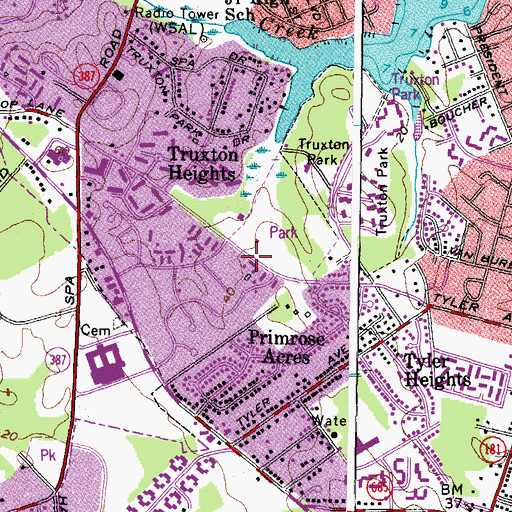Topographic Map of Salvation Army Day Care Center, MD