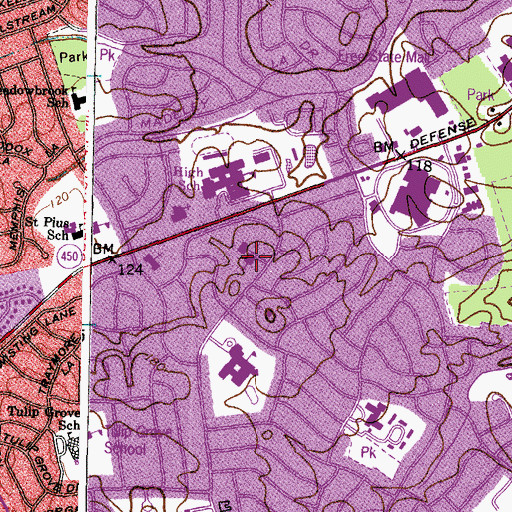 Topographic Map of Christian Community Presbyterian School, MD