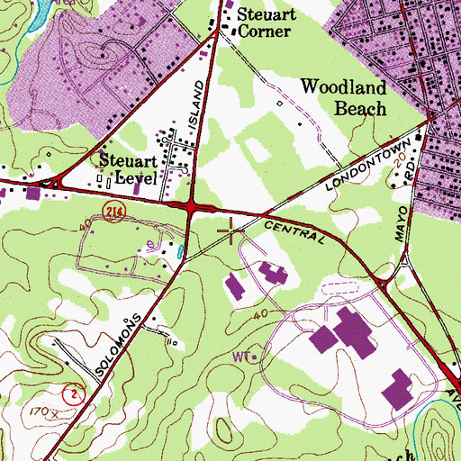 Topographic Map of Kipp Harbor Academy Charter, MD