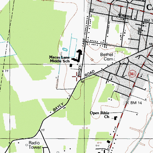 Topographic Map of Choptank Elementary School, MD