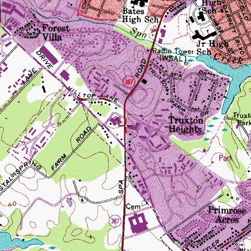 Topographic Map of Saint Martin's Lutheran Church School, MD