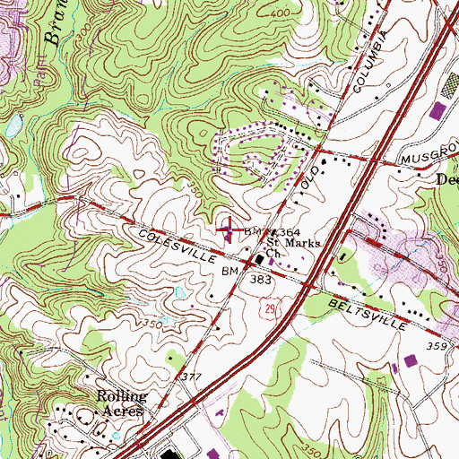 Topographic Map of Forcey Christian School, MD