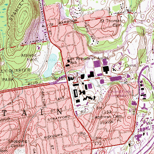 Topographic Map of Early Childhood Center, CT