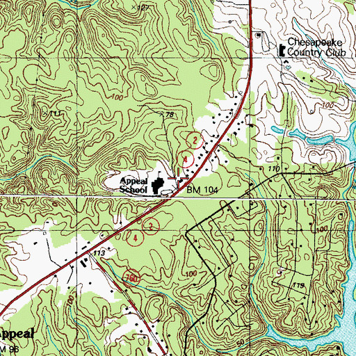 Topographic Map of Patuxent Elementary School, MD