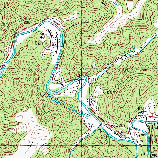 Topographic Map of Mink Post Office (historical), KY