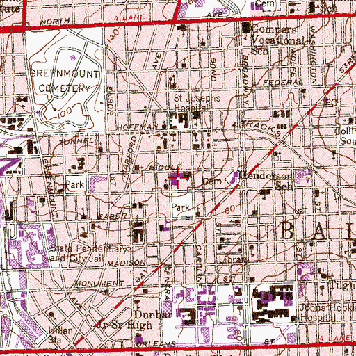 Topographic Map of Community Initiatives Academy, MD