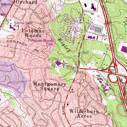 Topographic Map of Muslim Community School, MD