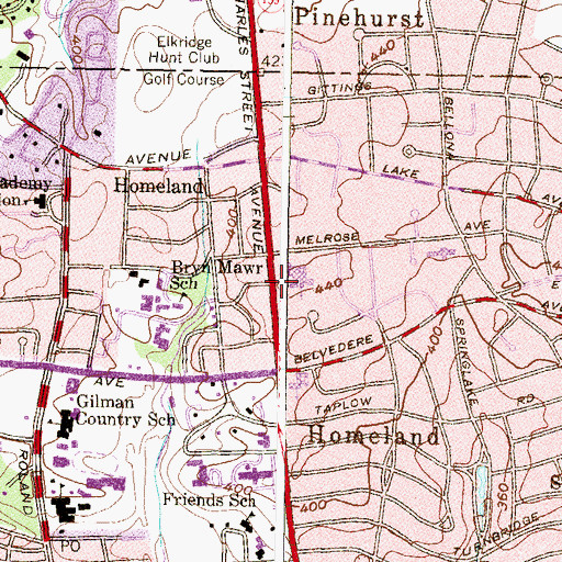 Topographic Map of Church of the Redeemer Day School, MD