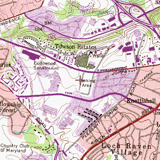 Topographic Map of Kiddie Academy of Towson, MD