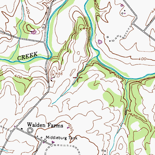Topographic Map of Bowling Brook Preparatory School, MD