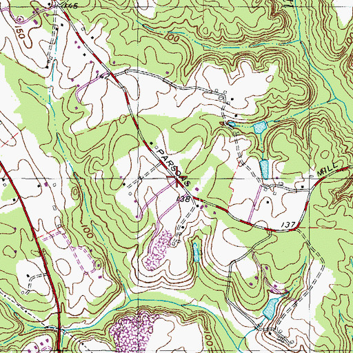 Topographic Map of Loveville Mennonite School, MD