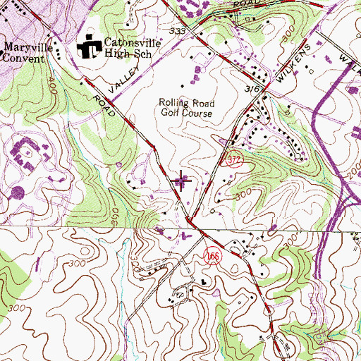 Topographic Map of Catonsville Center for Alternative Studies, MD