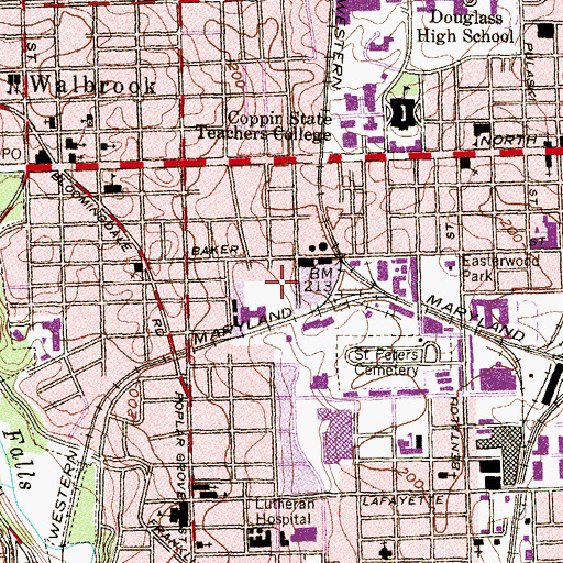Topographic Map of Doctor Lillie M Jackson Elementery School, MD