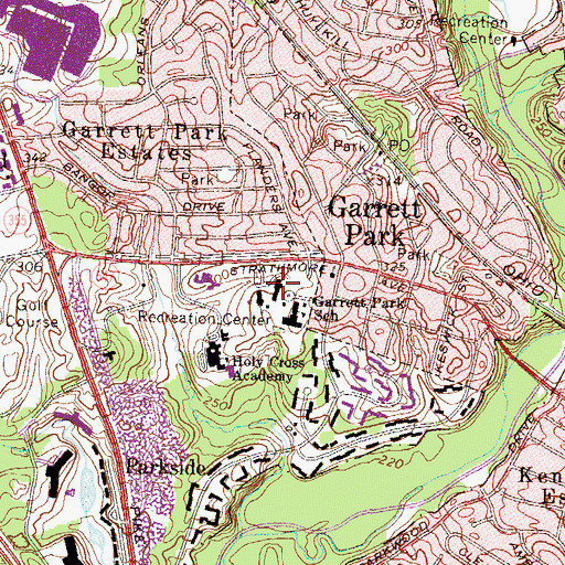 Topographic Map of Holy Cross Elementary School, MD