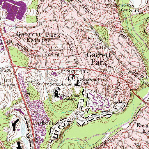 Topographic Map of Holy Cross Elementary School, MD