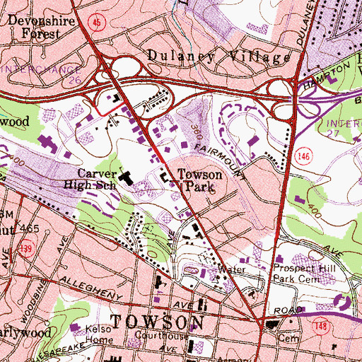 Topographic Map of Carver Center for Arts and Technology, MD