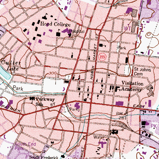 Topographic Map of Calvary Weekday School, MD