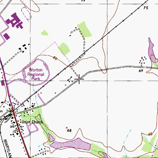 Topographic Map of Friendship Montessori School Elementary School, MD