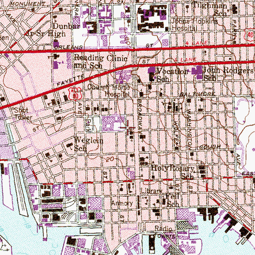 Topographic Map of Alternative Learning Center Southeast, MD
