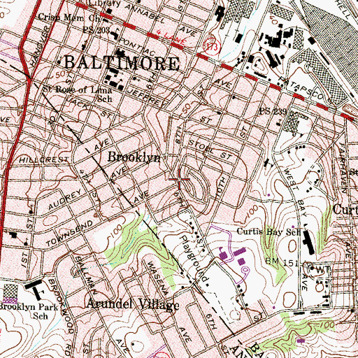 Topographic Map of Harbor View Elementary School, MD