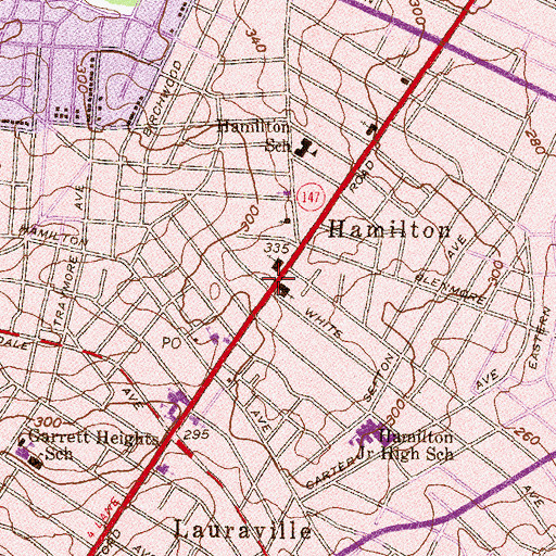 Topographic Map of Open Bible Day School, MD
