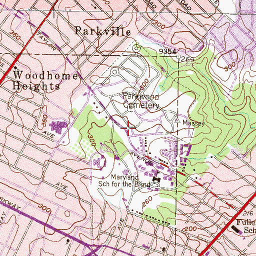 Topographic Map of Chimes School, MD