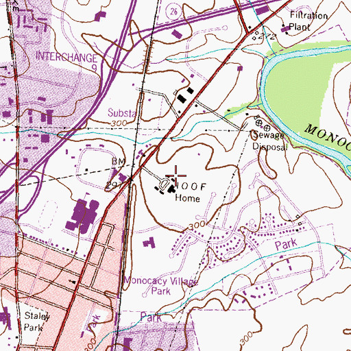 Topographic Map of The Banner School, MD