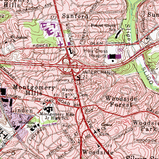 Topographic Map of Calvary Lutheran Elementary School, MD