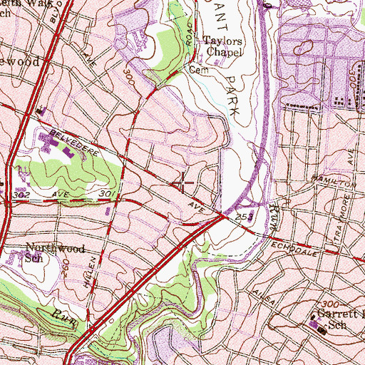 Topographic Map of Mount Zion Baptist Christian School, MD