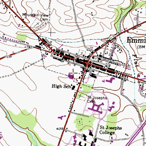Topographic Map of Emmitsburg School, MD