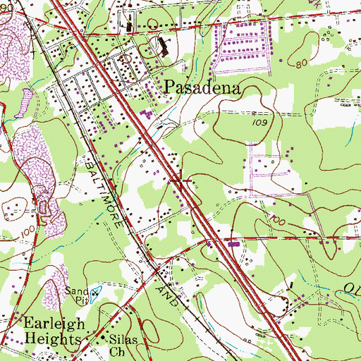 Topographic Map of Severna Park Children's Centre, MD