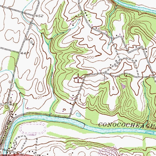 Topographic Map of Oak Hill House School, MD