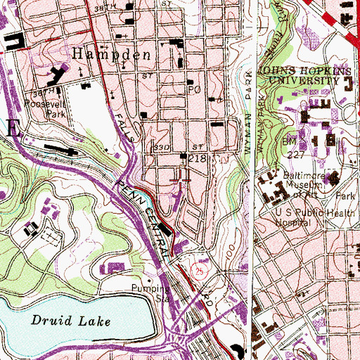 Topographic Map of The Mill School, MD
