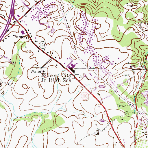 Topographic Map of Children's Manor Montessori School, MD