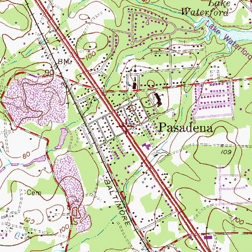 Topographic Map of Pasadena Early Learning Center, MD