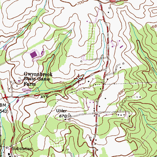 Topographic Map of Jewish Community Center, MD