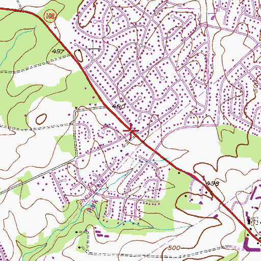 Topographic Map of Olney Adventist Preparatory School, MD