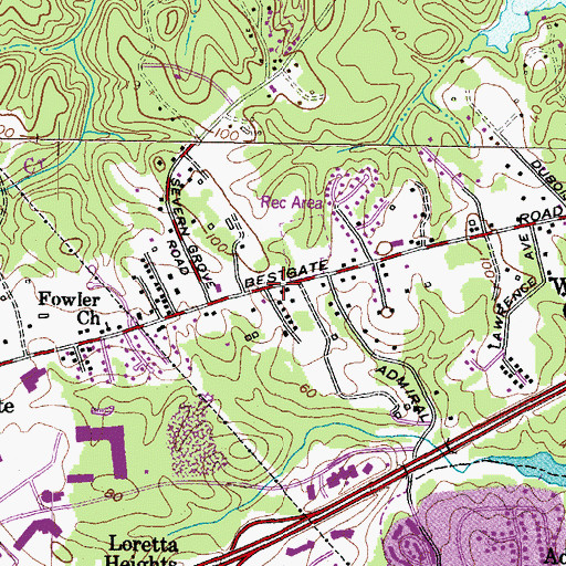 Topographic Map of Annapolis Area Christian School, MD