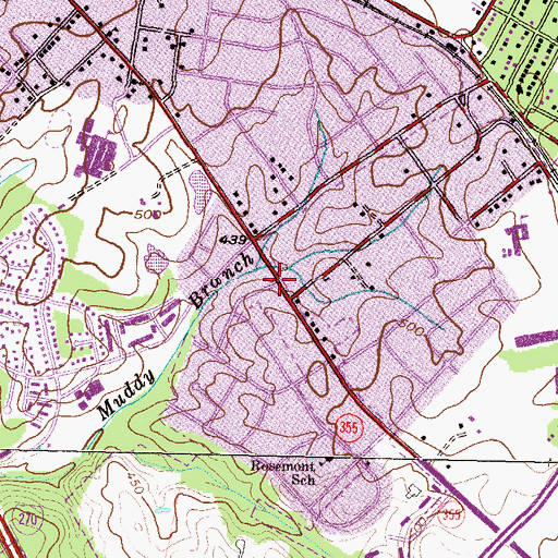 Topographic Map of Gaithersburg Presbyterian Preschool, MD