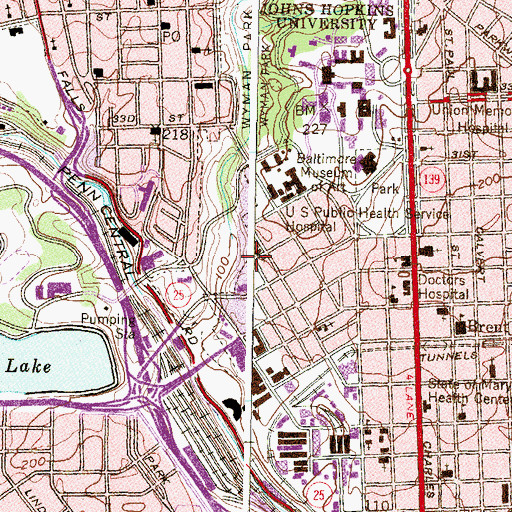 Topographic Map of The Greenmount School, MD