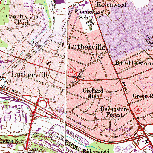 Topographic Map of Lots of Love Day Care, MD