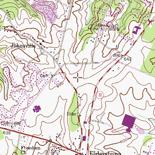 Topographic Map of Liberty High School, MD