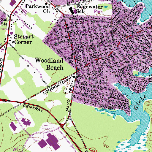 Topographic Map of London Towne Academy Early Childhood Center, MD
