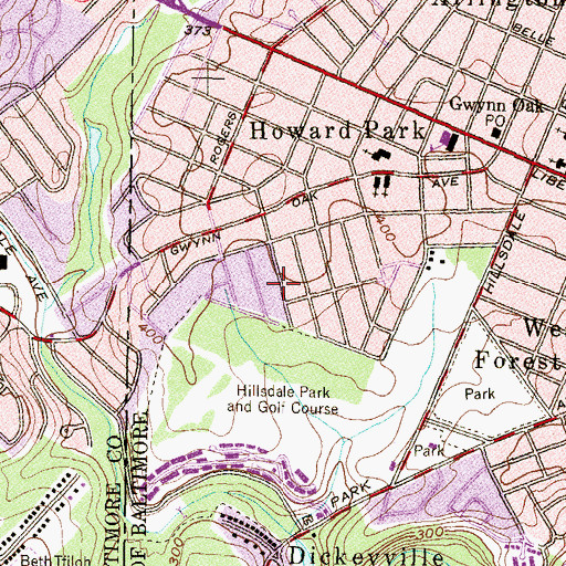 Topographic Map of The Oak Ridge Academy, MD