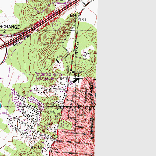 Topographic Map of Leary School Prince George's County, MD