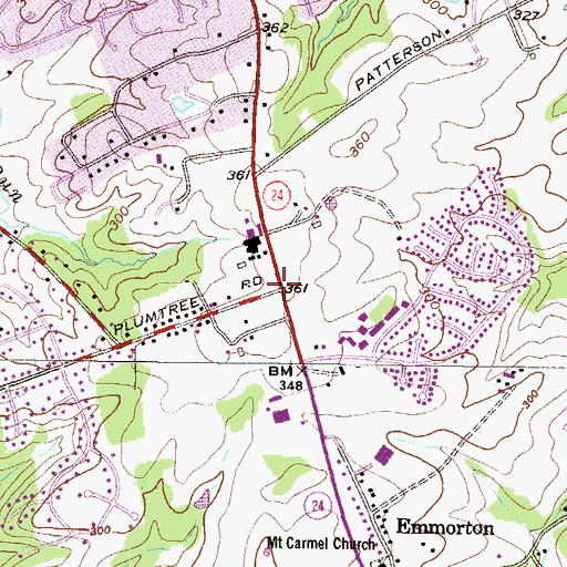 Topographic Map of Emmorton Baptist Academy, MD