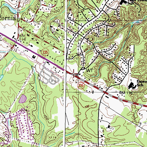 Topographic Map of The Creative Beginnings School, MD