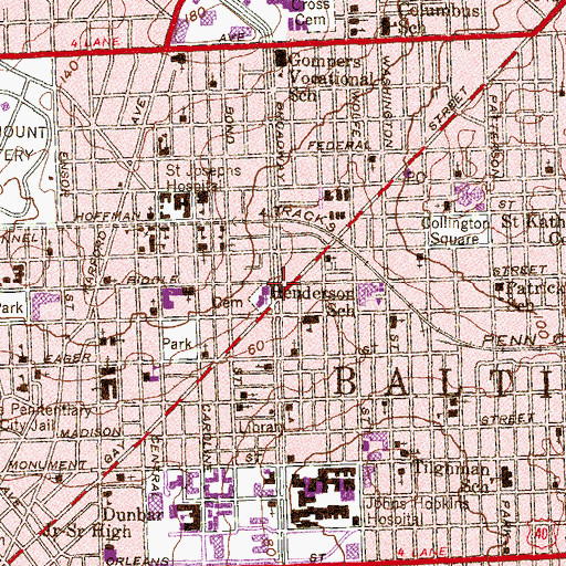 Topographic Map of Sought Out Redeemed Christian School, MD
