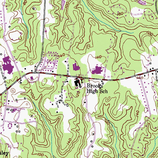 Topographic Map of Calvert County Evening High School, MD