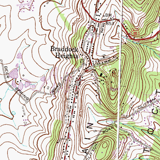 Topographic Map of Frederick MontessoriFrederick Montessori School, MD